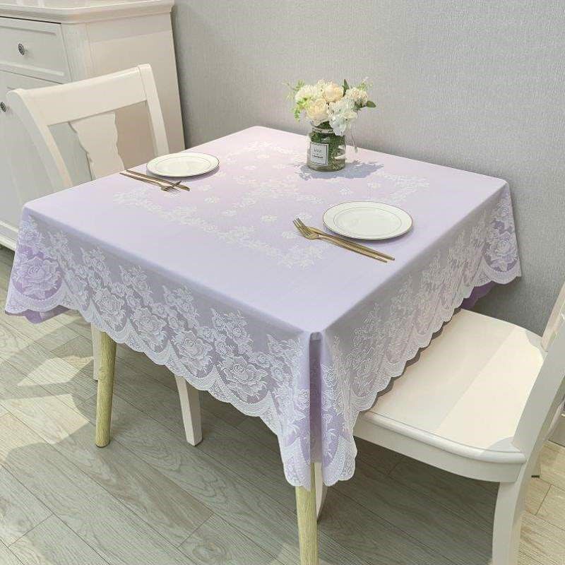 防油防烫布防水餐桌台布正方形家用桌布免洗塑料小方桌茶几PVC