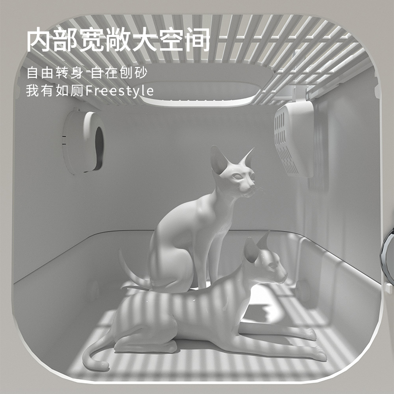 特超大号猫砂盆前入n顶出式全封闭防带沙外溅猫咪厕所滚轮抽屉顶
