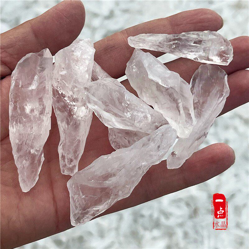 天然白水晶原石骨干摆件权杖矿石diy吊坠标本鱼缸花盆.造景装饰石