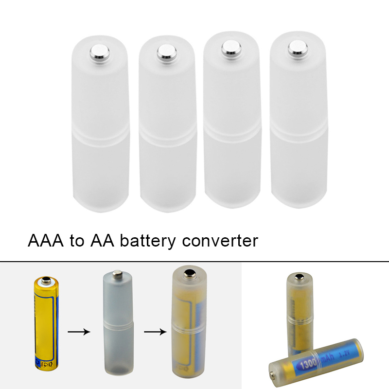 推荐4pcs AAA to AA Size Battery Converter Adapter Batteries