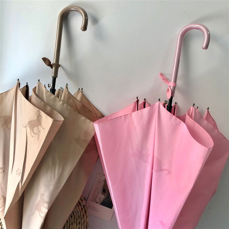 韩国长柄雨伞自动高级感晴雨两用伞女弯柄直杆加大防风.伞广告