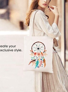 Canvas Pencil Pouch Tote Bags Set,DIY Craft Blank Makeup Ba