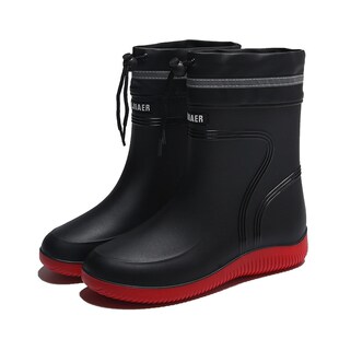 2024新款中筒加厚耐磨加棉雨鞋 厨房M防滑男士加绒保暖雨靴