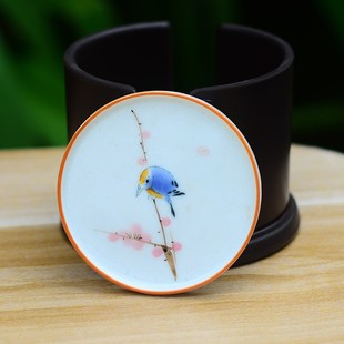 羊脂玉白瓷纯手绘斗笠杯家用主人杯品茗杯单杯婚庆商务礼品