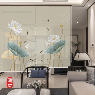 新中式 饰北飞霞 卷帘窗帘升降遮光屏风帘挂式 软隔断茶室玄关艺术装