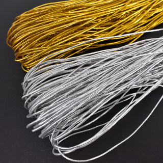 挂绳绳子金线1mm2粗金色金丝银色弹力线绳牛筋线松紧带弹性绳吊牌