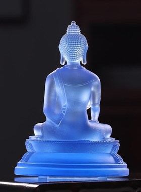 4寸-12寸琉璃五方佛像摆件如来佛阿弥陀佛毗卢遮那佛居家佛堂供奉