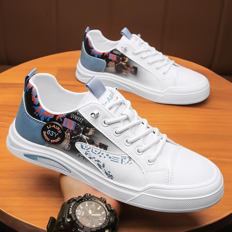 小白鞋男夏季2024新款男鞋休闲板鞋男款夏款透气工作防水运动皮鞋