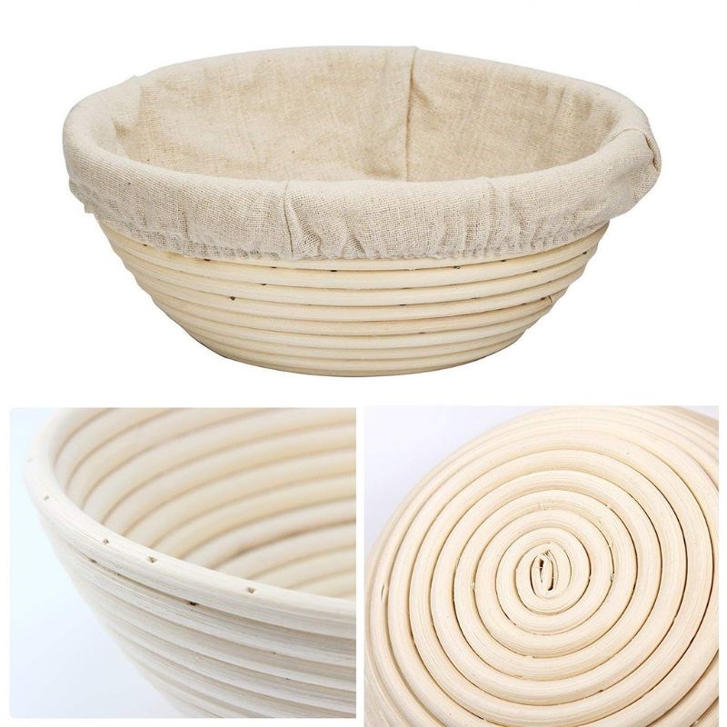 6Pcs Banneton Proofing Baskets With Bread Lame Dough Scraper
