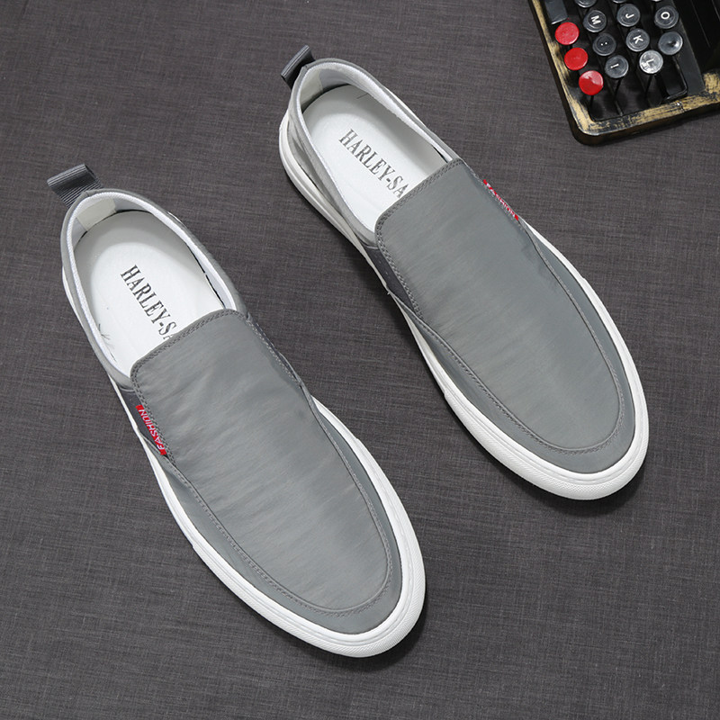 休闲板鞋男韩版潮低帮透气青年一脚蹬懒人春秋新款百搭白色布鞋男,流行男鞋,帆布鞋,淘宝优惠券,粉丝福利购,淘宝优惠卷