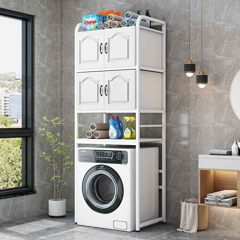 【折扣】洗衣机架子置物架落地阳台浴室收纳架带柜滚筒波轮储物上