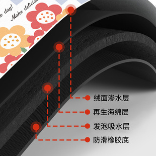 厨房防滑地垫耐脏脚垫卫生间条形家用吸水速O干可擦水洗防油垫地