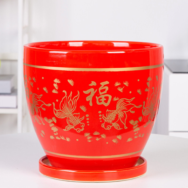 陶瓷花盆带托盘批发 中国风室内多肉绿植花盆特大号吊兰绿萝威东,鲜花速递/花卉仿真/绿植园艺,花盆,淘宝优惠券,粉丝福利购,淘宝优惠卷