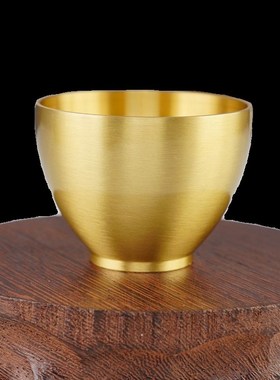 供水的铜杯子纯铜供水杯佛前供佛观音财神爷圣水净水杯黄铜酒杯茶