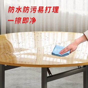 加大加厚折叠圆桌面板实木餐桌10人20人饭桌转盘圆形桌面大圆桌面