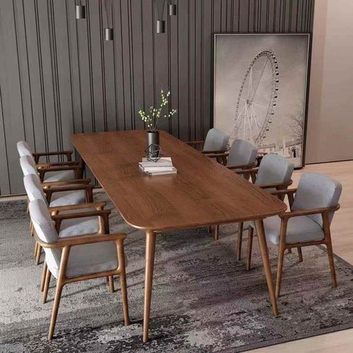 【折扣价】YQ实木会议桌办公桌长桌简约现代洽谈条桌桌椅长条组合