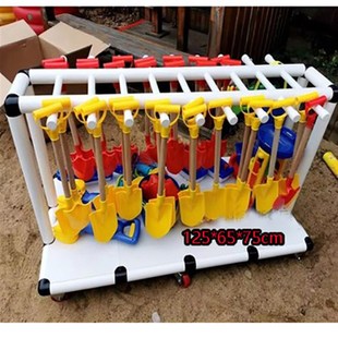 幼儿园户外滑板车平衡车架高跷架沙水玩具架体操垫收纳层架带轮子