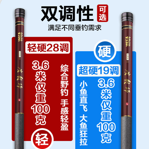 便携超短节鱼竿袖珍溪流竿迷你伸缩鱼竿收超硬超轻小手竿19调28杆
