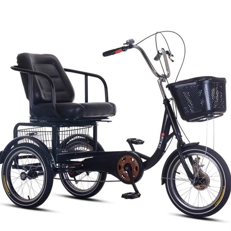 新款老年人力三轮车脚踏脚踩脚蹬车自行车轻便小型老人代步车成人