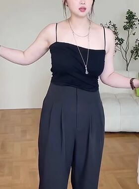 胖mm200斤塑腰吊带背s心女夏大码显瘦百搭打底内搭带胸垫上衣外穿
