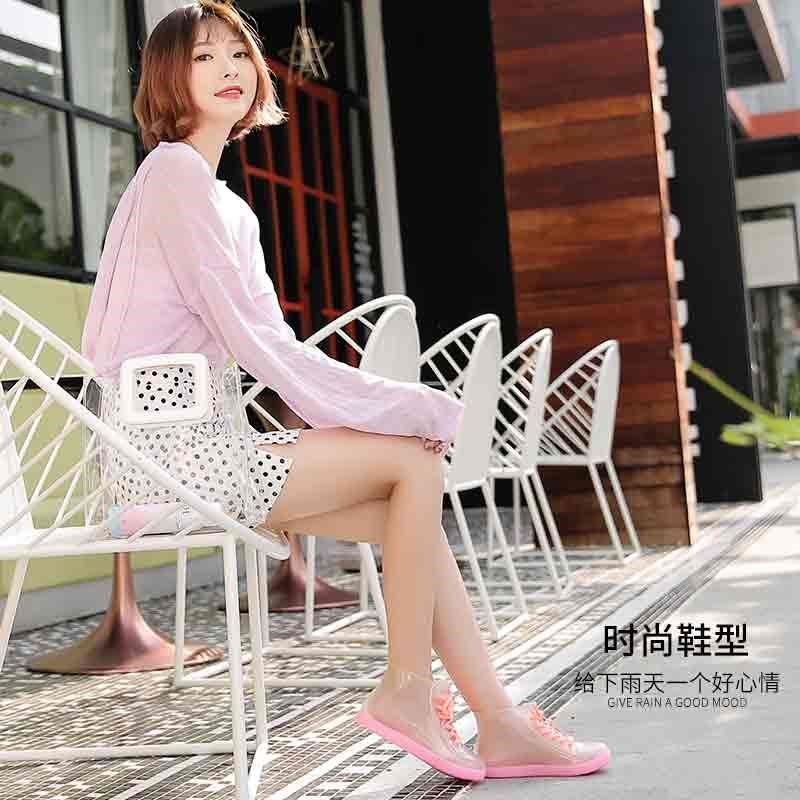 透明雨鞋果冻水鞋女士雨靴时尚款外穿防水防滑短筒胶鞋靴女式套鞋