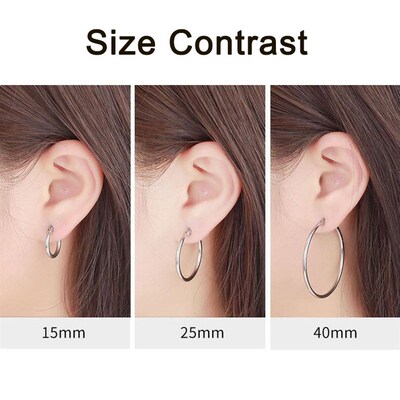 10pcs 15 20 25 40mm 316L Stainless Steel Open Earring Hooks