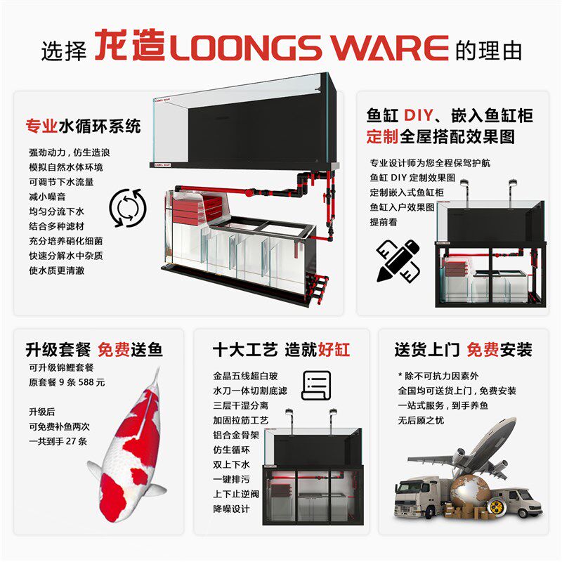 龙造立式鱼缸一体鱼缸客厅2025新款方缸小型客厅底滤鱼缸生态鱼缸,宠物/宠物食品及用品,底柜/落地缸,淘宝优惠券,粉丝福利购,淘宝优惠卷