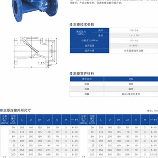 SFCV 浙江瑞格铜业H44X 16Q 9101橡胶瓣法兰止回阀DN65 200