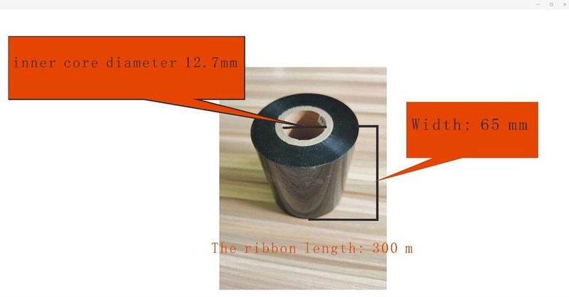 急速发货wax-based ribbon 65mm(width) x300m(length) axis 12