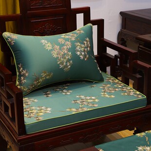 中式红木沙发坐垫实木家具罗汉床垫加厚棕垫防滑木头沙发垫套定制