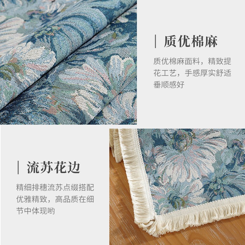 现货新款棉麻流苏花边长条盖巾电视柜长条布四季通用餐桌桌旗加工