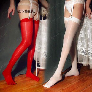 高筒油光五指油亮8D大腿丝袜针带长筒912分脚趾