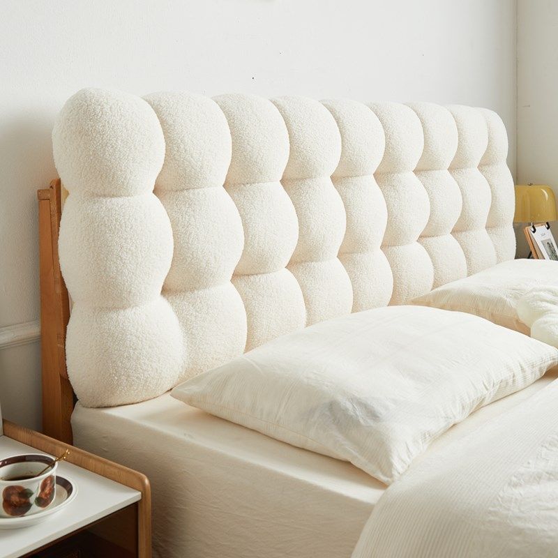 2024新款小雪球床头靠垫榻榻米无床头软包靠背垫奶油风大靠枕定制,居家布艺,床头靠垫,淘宝优惠券,粉丝福利购,淘宝优惠卷
