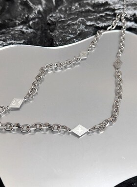 高级感气b质钛钢古巴链男轻奢个性嘻哈风简约时尚气质百搭锁骨链