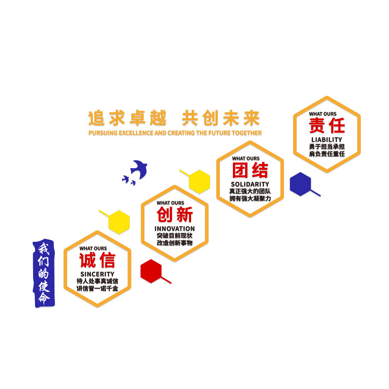 公司企业文化背景墙贴立体亚克力多边形自粘楼梯装饰办公室布置画,家居饰品,文化墙贴,淘宝优惠券,粉丝福利购,淘宝优惠卷
