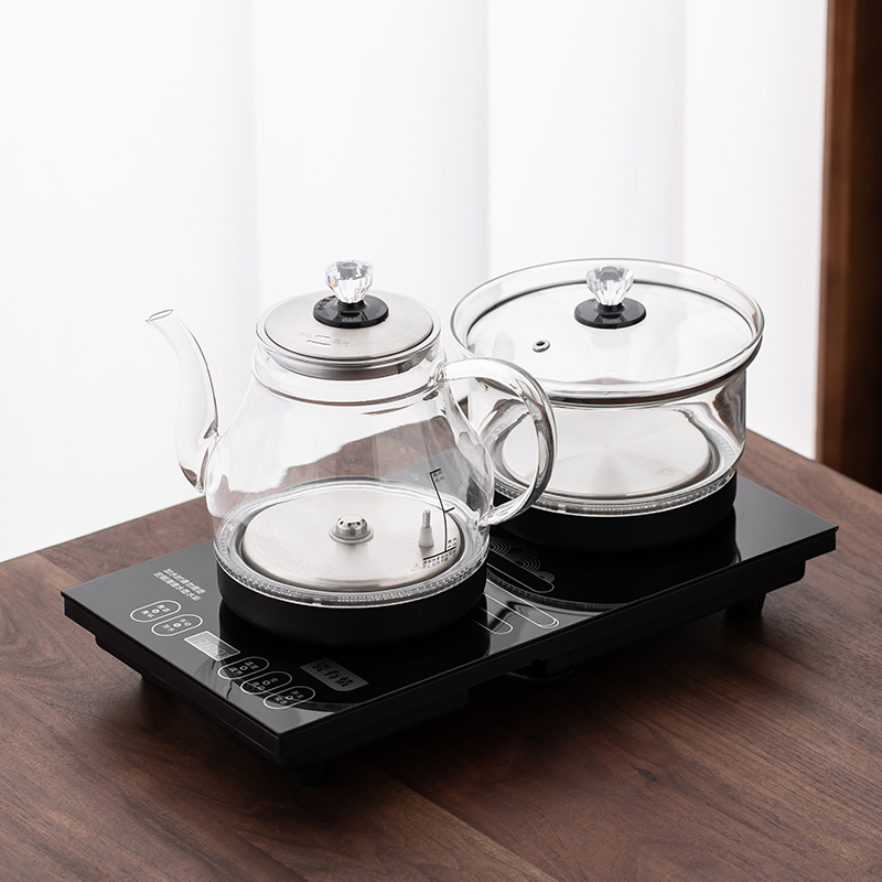 瓷有情茶台配套电茶炉底部上水功夫简约家用办公台嵌两用烧水茶炉