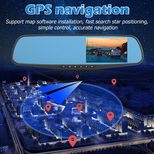 1080p Dash Cam DVR Car Camera Recorder Mirror 4.3 inch IPS