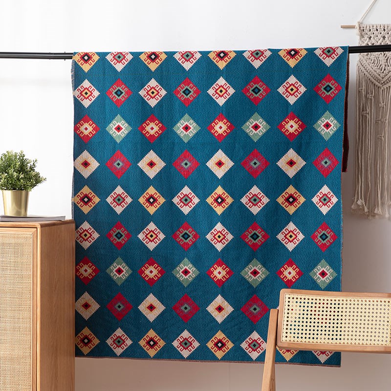 雪尼尔提花布料沙发面料窗帘w桌布配色背景民族风面料手工布头北