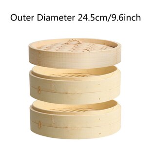 2020 New 2 Tier With Lid Bamboo Steamer Basket Asian Food St