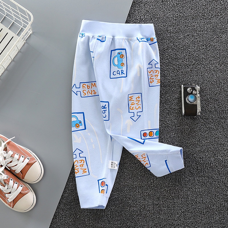 无骨婴儿平腰裤纯棉单条春秋睡裤男女儿童线裤保暖裤宝.宝秋裤打