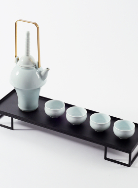 新中式陶瓷茶具套装摆件茶盘摆z设茶几客厅样板房茶室办公室装饰