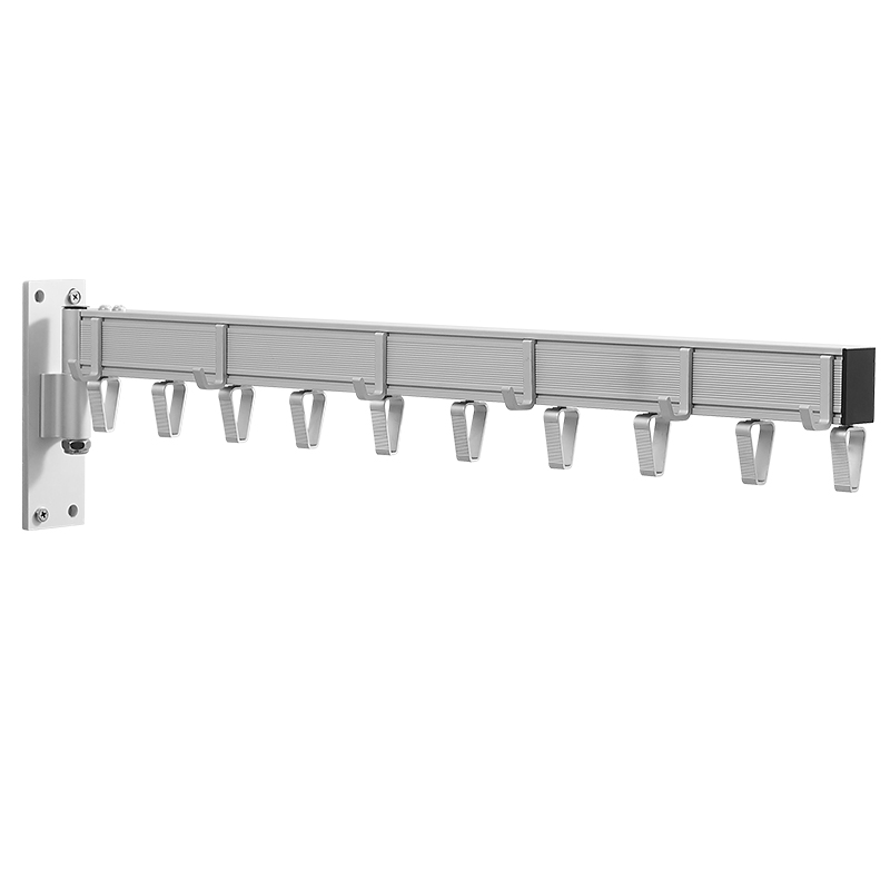 阳台固定式小挂晾衣杆隐形v单杆晾衣服神器晒凉旋转折叠衣架飘窗