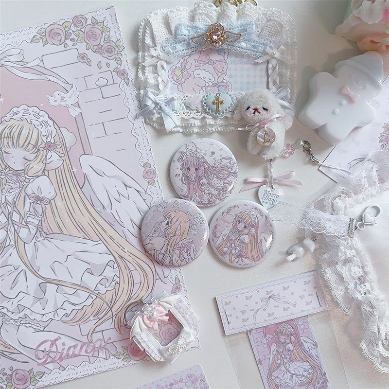 人型电脑天使心小叽吧唧马口铁徽章谷子动漫周边痛包挂件少女心