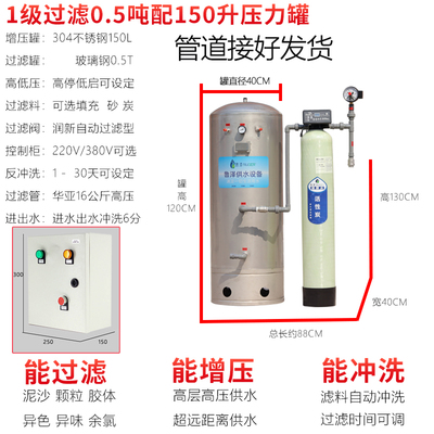 热销中无全供罐压力水塔自动增压水箱净水过滤器家用商用水处理过