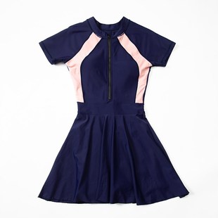 胖mm女款 学生平角裤 游泳衣显瘦修身 运动2023新款 连体裙式 泳衣大码