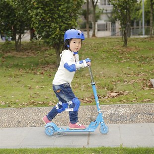 加厚加宽闪光三轮儿m童滑板车带减震可折叠滑滑车踏板车单脚溜溜