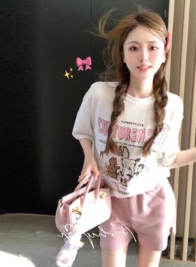 哺乳衣外出辣妈款夏季p产后套装纯棉T恤喂奶上衣哺乳期两件套潮妈