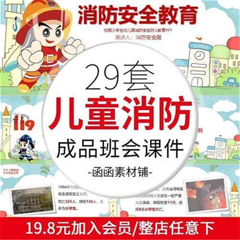 幼儿园中小学生消防知识ppt课件 儿童校园防火灾安全宣传教育班会