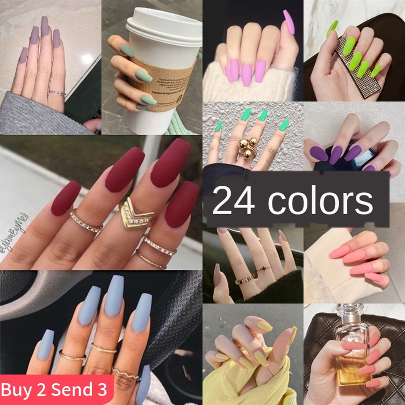 速发Nail Art Fake Nails Stiletto Tips Clear Press on Long Fa