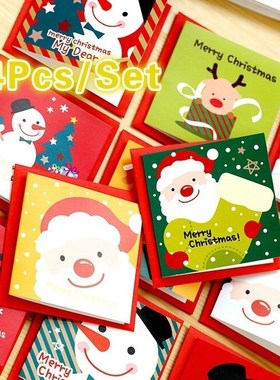 24 Pcs/lot Christmas Greeting Card Kids Mini Christmas Bless
